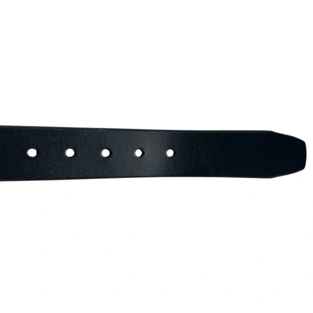 Fossil Men’s Leather Belt Black Size 42 Genuine Leather Silver Buckle‎